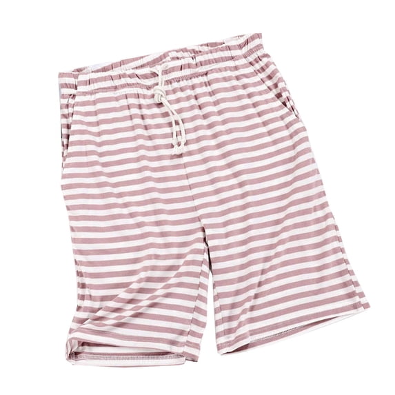 Kaemgyyd Women Pajama Shorts Soft Comfy Striped Lounge Pj Bottoms Shorts with Pockets Summer Cute Drawstring Short Pants Sleepwear