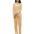 thumbnail image 1 of Kaemgyyd Women Pajamas Set Casual Plaid Button down Shirt Long Sleeve Nightwear with Pants Soft Pjs Sleepwear, 1 of 4