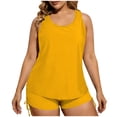 thumbnail image 1 of Kaemgyyd Women Plus Size 3 Piece Tankini Swimsuits Athletic Bathing Suits with Boy Shorts Summer Tank Top with Sports Bra S-3XL, 1 of 6