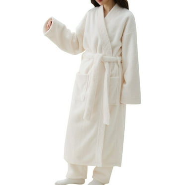 Kaemgyyd Women Robe Fleece Plush Soft Lightweight Loungewear Fuzzy Cozy Warm Bathrobe with Pockets for Shower Spa