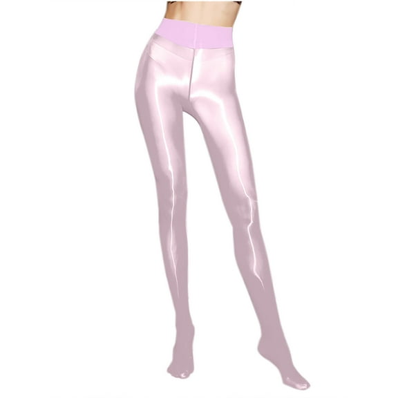 Kaemgyyd Women See Through Leggings Elastic High Waist Mesh Slim Pants Casual Fashion Solid Color Pantyhose for Party