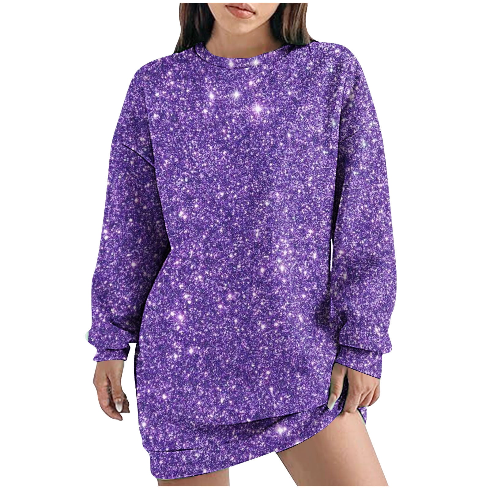 long sleeve flowy sequin dress Galaxy | Champagne Sequin Turtle-Neck Long-Sleeve Maxi Dress main image 0
