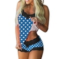 thumbnail image 1 of Kaemgyyd Women Sexy 2 Pieces Pajama Set Lace Printing Sleeveless Cami Top with Shorts Pjs Sets Sleepwear, 1 of 5