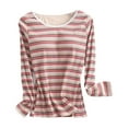 thumbnail image 1 of Kaemgyyd Women Sleepwear Cotton Long Sleeve Stripe Pajamas Tops Soft Comfortable Crew Neck Pjs Shirt Tee Loungewear, 1 of 4