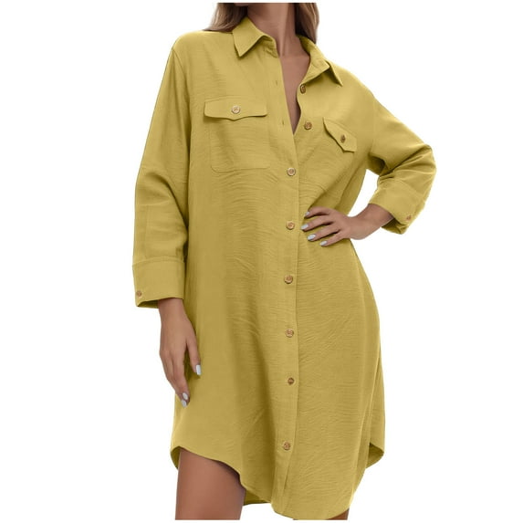 Kaemgyyd Women Swimsuit Coverup Shirt Dress Summer Lightweight Button down Blouse Cover up Beachwear Long Cardigans