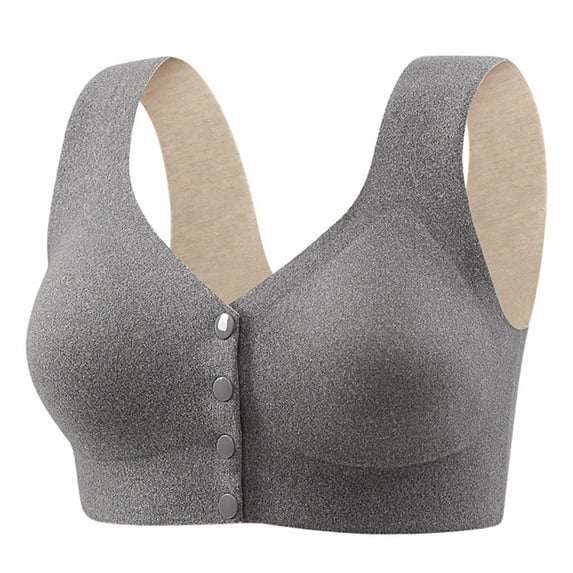 Kaemgyyd Women Wirefree Bras Plus Size Cotton Full Coverage No Underwire Everyday Bras Comfortable Front Closure Padded Bralette