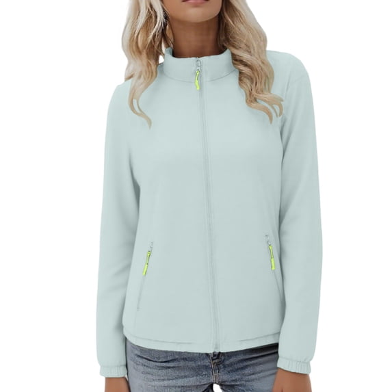 Kaemgyyd Women Zip Up Jacket Lightweight Slim Fit Mock Neck Sweatshirts Fashion Long Sleeve Running Shirts Winter Coats with Pockets