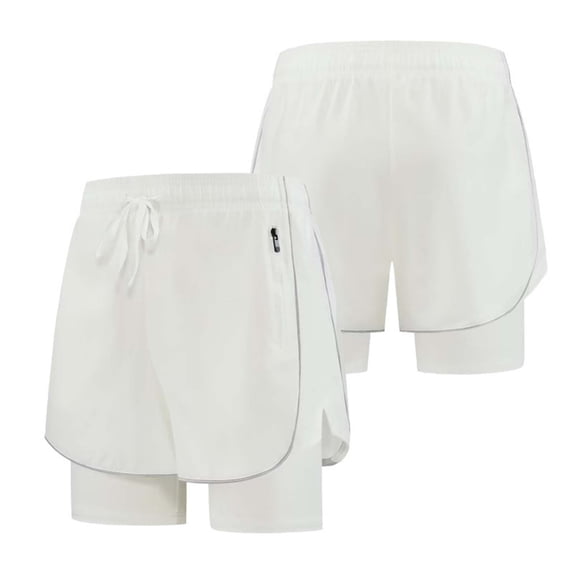 Kaemgyyd Women's 2 in 1 Running Shorts with Zipper Pockets Quick Dry Athletic Gym Workout Shorts Comfortable Active Clothes