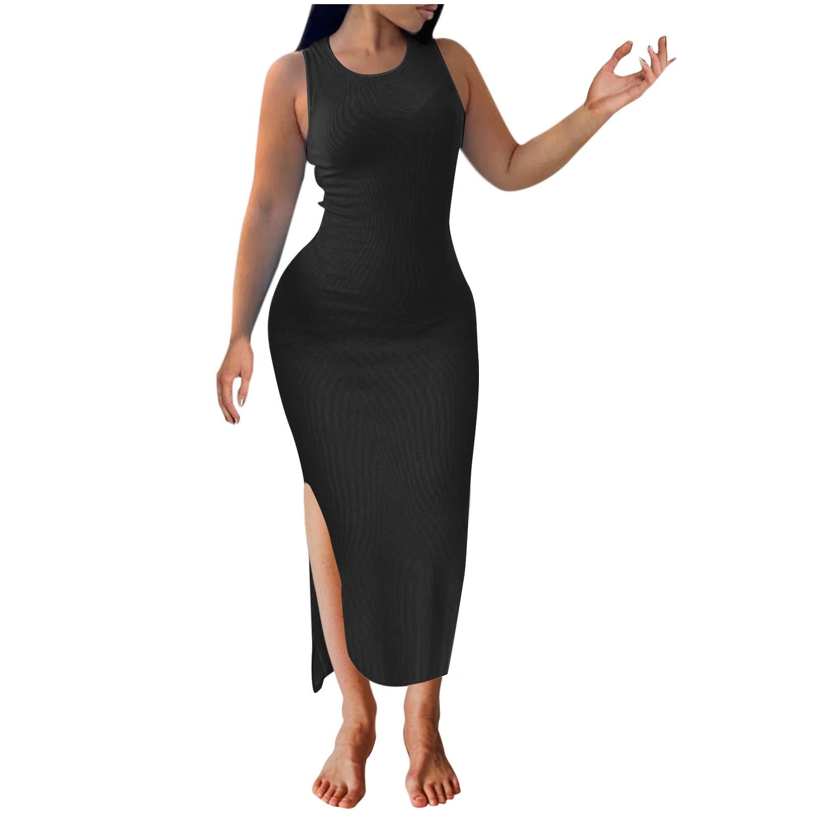 chinese dress ladies Plus Size Bodycon Midi Dress - Red main image 1