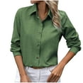thumbnail image 1 of Kaemgyyd Women's Button down Shirts Classic Linen Work Office Blouse Casual Loose Business Long Sleeve Tunic Tops, 1 of 5