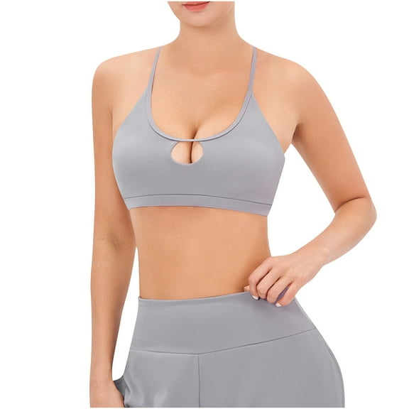 Kaemgyyd Women's Cami Bras Support High Impact U Neck Padded Yoga Bras Seamless Spaghetti Straps Everyday Basic Sleeping Bra