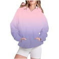 thumbnail image 1 of Kaemgyyd Women's Casual Hoodies Crewneck Lightweight Long Sleeve Sweatshirt Trendy Gradient Pullover Tops with Pockets, 1 of 4