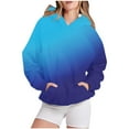 thumbnail image 1 of Kaemgyyd Women's Casual Hoodies Crewneck Lightweight Long Sleeve Sweatshirt Trendy Gradient Pullover Tops with Pockets, 1 of 4
