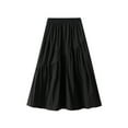 thumbnail image 1 of Kaemgyyd Women's Casual Skirts Loose Solid Color Elastic Waist Tiered Pleated Skirt Long A-Line Flowy Skirt, 1 of 6