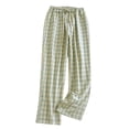 thumbnail image 1 of Kaemgyyd Women's Comfy Pajama Pants Cute Plaid Drawstring Lounge Pants Elastic Waist Wide Leg Sleepwear with Pockets, 1 of 5