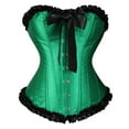 thumbnail image 1 of Kaemgyyd Women's Corset Tops Vintage Ruffle Slimming Boned Waist Trainer Corsets Cute Bow Back Tie up Underbust Body Shaper for Party, 1 of 2