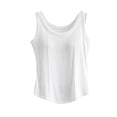 thumbnail image 1 of Kaemgyyd Women's Cotton Tops Solid Color Scoop Neck Basic Tank Shirt Summer Casual Sleeveless Padded Stretch Clothes, 1 of 4