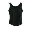 thumbnail image 1 of Kaemgyyd Women's Cotton Tops Solid Color Scoop Neck Basic Tank Shirt Summer Casual Sleeveless Padded Stretch Clothes, 1 of 3