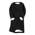 thumbnail image 1 of Kaemgyyd Women's Fleece Lined Sweatshirt Dress Fall Winter Casual Solid Crewneck Pullover Loungewear Loose Long Sleeve Mini Dress, 1 of 5