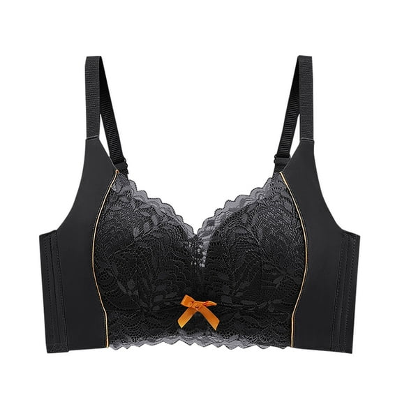 Kaemgyyd Women's Full Coverage Bras Fashion Color Block Lace Leisure Bras Adjustable Strap Comfort Wirefree Everyday Bras
