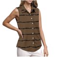 thumbnail image 1 of Kaemgyyd Women's Golf Tops Lightweight Sleeveless Button down Shirt Summer Fashion Stripe Collar Loose Tank Tee, 1 of 6