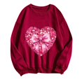 thumbnail image 1 of Kaemgyyd Women's Heart Sweatshirt Casual Loose Long Sleeve Crew Neck Tops Valentine's Day Fashion Cute Pullover Clothes, 1 of 3