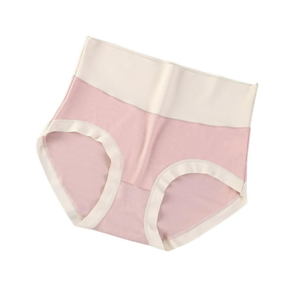 Kaemgyyd Women's High Waisted Cotton Underwear Soft Fashion Color Block Panties Breathable Stretch Full Coverage Brief
