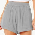 thumbnail image 1 of Kaemgyyd Women's High Waisted Gauze Shorts Breathable Wide Leg Solid Color Summer Beach Vaction Shorts with Pockets, 1 of 7