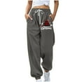 thumbnail image 1 of Kaemgyyd Women's High Waisted Sweatpants Trendy Christmas Day Workout Active Joggers Pants Baggy Casual Trousers with Pockets, 1 of 4