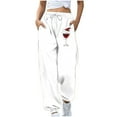 thumbnail image 1 of Kaemgyyd Women's High Waisted Sweatpants Trendy Christmas Day Workout Active Joggers Pants Baggy Casual Trousers with Pockets, 1 of 4