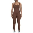 thumbnail image 1 of Kaemgyyd Women's Jumpsuits One-Piece Solid Bodysuits Rompers Sleeveless Square Neck Yoga Workout Leggings Rompers, 1 of 5