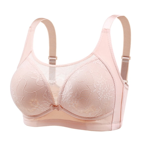Kaemgyyd Women's Lace Bra Embroidery Full Coverage No Underwire Unlined Soft Bra Lightweight Adjustable Strap Mesh Bralettes