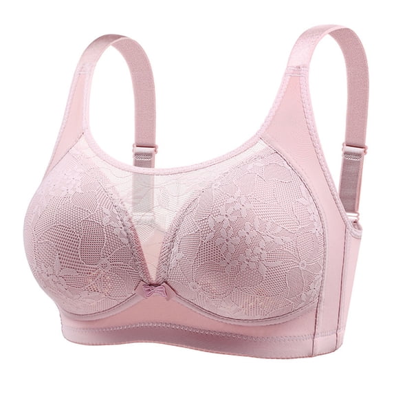 Kaemgyyd Women's Lace Bra Embroidery Full Coverage No Underwire Unlined Soft Bra Lightweight Adjustable Strap Mesh Bralettes