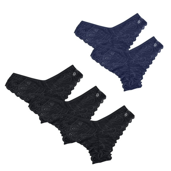 Kaemgyyd Women's Lace Underwear V-Waist Underwear for Women Lace Panties No Show Hipster Briefs 5 Pack