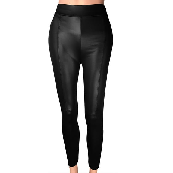 Kaemgyyd Women's Leather Leggings Soft High Waisted Party Pants Casual Fashion PU Slim Tights Stretch Clubwear Streetwear