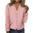 thumbnail image 1 of Kaemgyyd Women's Long Sleeve V Neck Button down Cardigan Classic Solid Color Fall Tops Outwear Jackets, 1 of 5