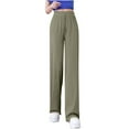 thumbnail image 1 of Kaemgyyd Women's Lounge Pants with Pockets Drawstring Lightweight Loose Comfy Casual Pants Solid Color Straight Leg Trousers, 1 of 6