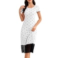 thumbnail image 1 of Kaemgyyd Women's Nightgown Cute Mesh Short Sleeve Crew Neck Sleepwear Polka Dot Lace Tirm Comfy Sleepshirts Nightshirt, 1 of 4