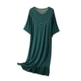 thumbnail image 1 of Kaemgyyd Women's Nightgown Lounge Flowy Half Sleeve Soft Sleep Dress Sleepwear Comfy Crew Neck Sleepshirts Nightshirt, 1 of 3