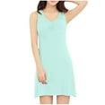 thumbnail image 1 of Kaemgyyd Women's Nightgowns Plus Size Sleeveless Padded Solid Color Sleep Dress Soft Comfy Sleepwear V Neck Nightwear Loungewear, 1 of 7