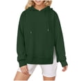 thumbnail image 1 of Kaemgyyd Women's Oversized Sweatshirt Casual Long Sleeve Split Hem Pullover Fall Fashion Solid Hoodies with Drawstring, 1 of 6
