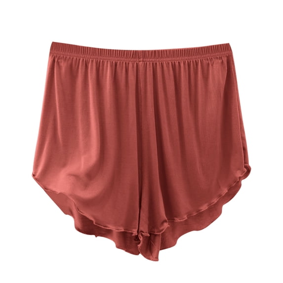 Kaemgyyd Women's Pajama Shorts Comfortable Ruffle Hem Flowy Pj Bottom Lounge Elastic Waist Solid Color Sleepwear
