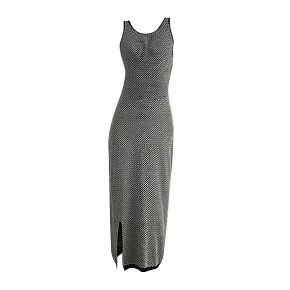 Kaemgyyd Women's Party Dress Fall Sleeveless Casual Crew Neck Trendy Dress Hight Waist Backless Tank Bodycon Dresses