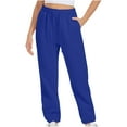 thumbnail image 1 of Kaemgyyd Women's Plus Size Sweatpants Fleece Straight Leg Lounge Pants Fall Outfits Lightweight Athletic Trousers with Pockets, 1 of 6