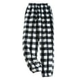 thumbnail image 1 of Kaemgyyd Women's Plush Fuzzy Pajama Pants Warm Cozy Plaid Pj Lounge Trousers Fleece Cinch Bottom Sleepwear for Winter, 1 of 5