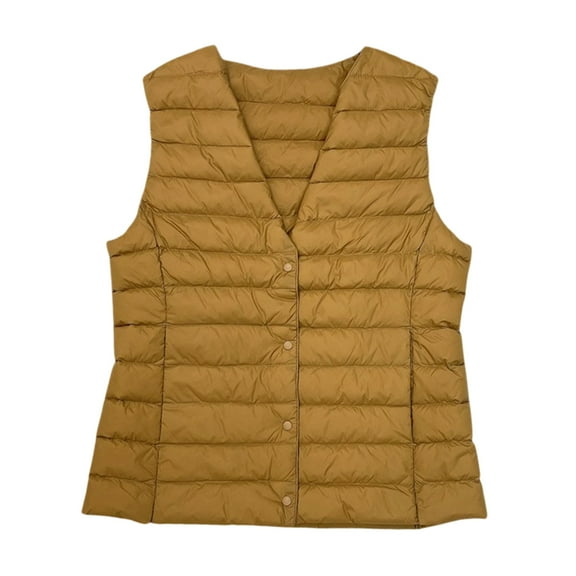 Kaemgyyd Women's Quilted Puffer Vest Plus Size Sleeveless Lightweight Zip up Jacket Winter Warm Coat Outerwear