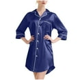 thumbnail image 1 of Kaemgyyd Women's Satin Sleep Shirt Soft Cozy Long Sleeve Sleepwear Button down Pajama Top Silky Nightshirt Loungewear, 1 of 4
