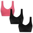 thumbnail image 1 of Kaemgyyd Women's Seamless Bras for Yoga Running Workout 3 Pack Low Impact Sports Bras Comfortable Padded Tank Sleep Bra, 1 of 5