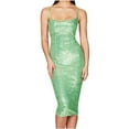 thumbnail image 1 of Kaemgyyd Women's Sequin Bodycon Midi Dress Spaghetti Straps Glitter Sparkly Dress Square Neck Cocktail Party Clubwear, 1 of 3