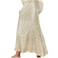 thumbnail image 1 of Kaemgyyd Women's Sequin Maxi Skirt Glitter Baggy Flowy Long Skirt High Waisted Sparkle Nightout Party Cocktail Clubwear, 1 of 5